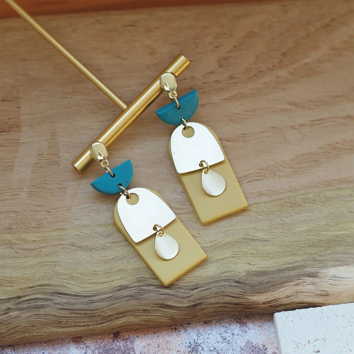 Arch Pendant Polymer Clay Drop Earrings