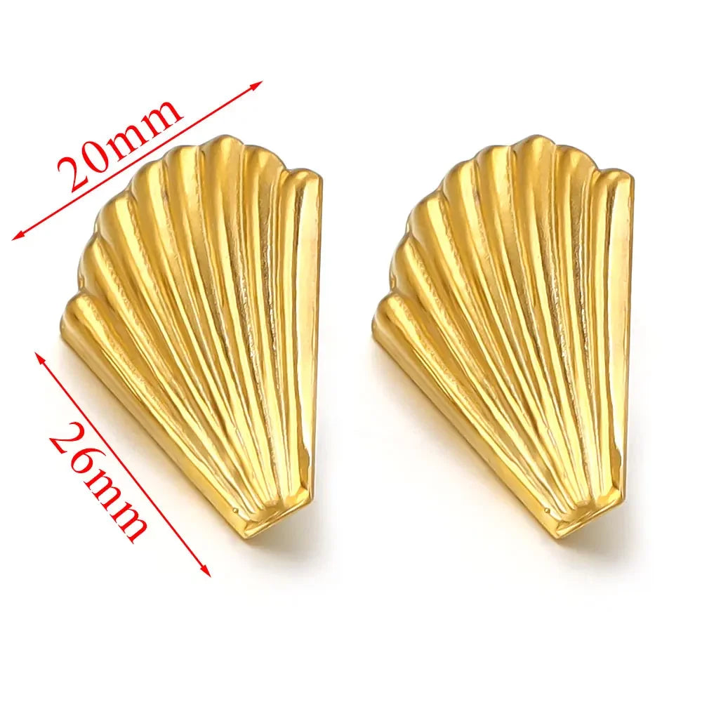 10pcs Stainless Steel Earring Set with Ring Gold-plated