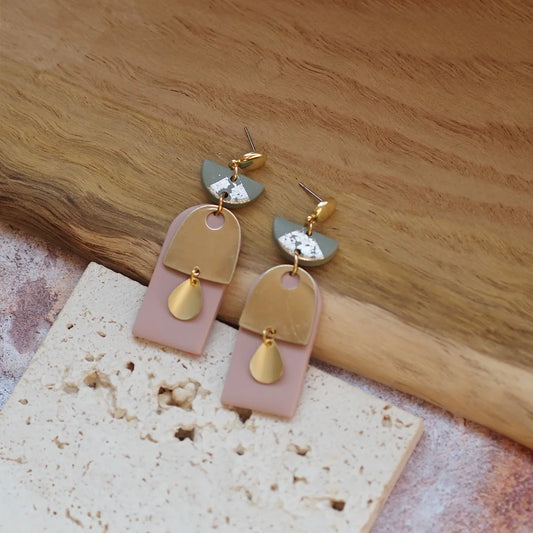 Arch Pendant Polymer Clay Drop Earrings