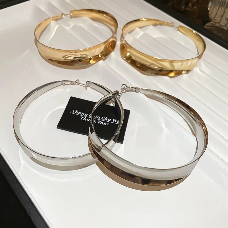 Exaggerated High Quality Element Hoop Earrings Fashion Studs Earring for Women Light Luxury Temperament Jewelry Party Gifts