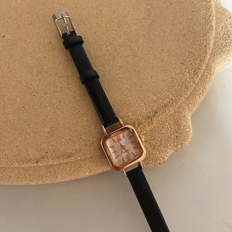 Small Square Dial Women Watch Thin Leather Strap Ladies Wristwatch Elegant Quartz Female Watches Casual Relogios Feminino Reloj