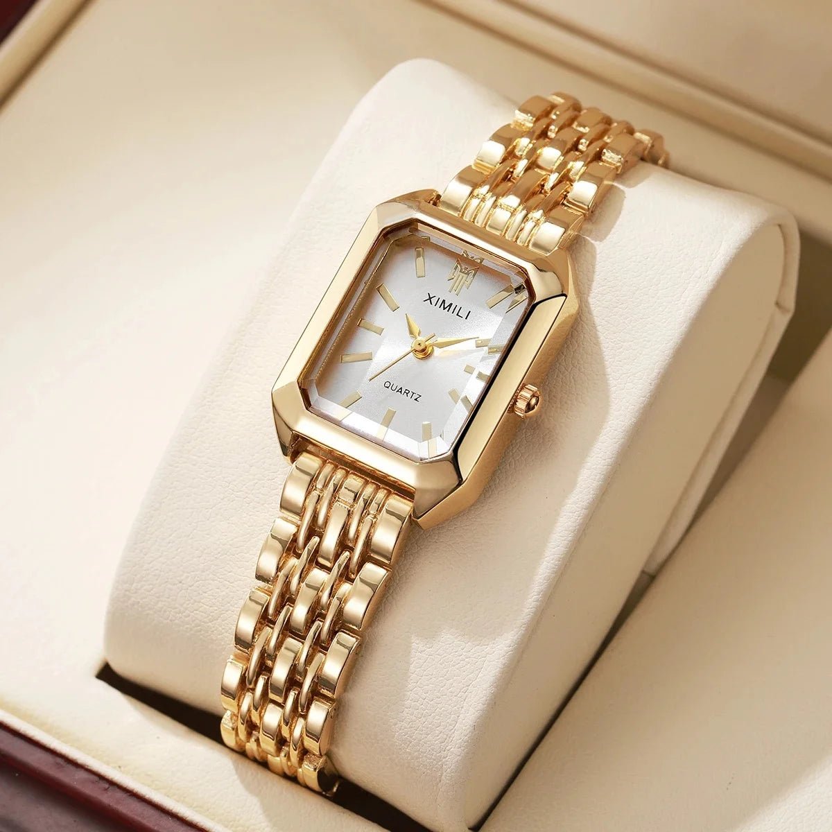 Brand Women Stainless Steel Strap Quartz Watch Square Dial Casual Fashion Wristwatch Reloj Mujer Montre Femme Relogio Feminino