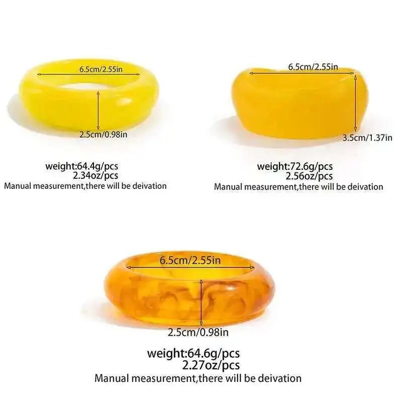 Yellow Resin Acrylic Bangles