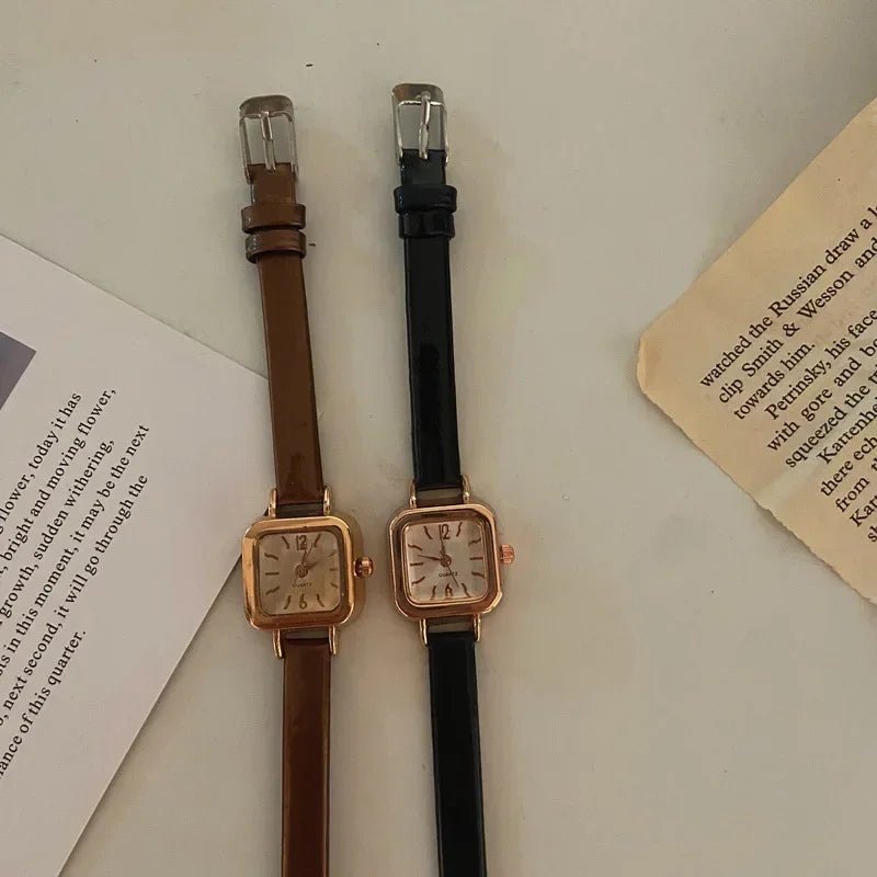 Small Square Dial Women Watch Thin Leather Strap Ladies Wristwatch Elegant Quartz Female Watches Casual Relogios Feminino Reloj