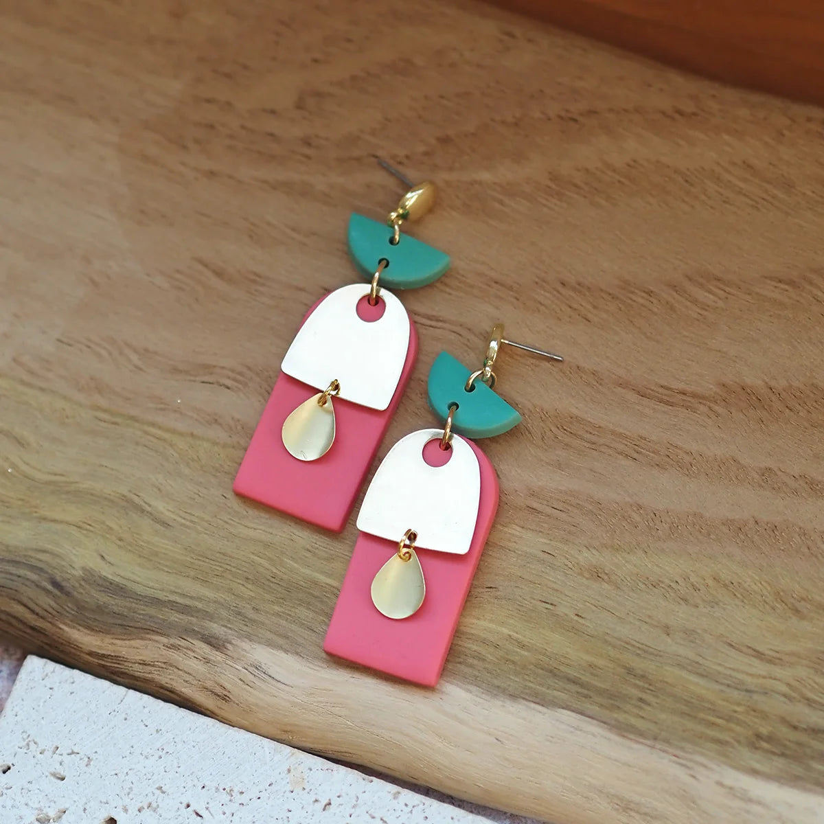 Arch Pendant Polymer Clay Drop Earrings