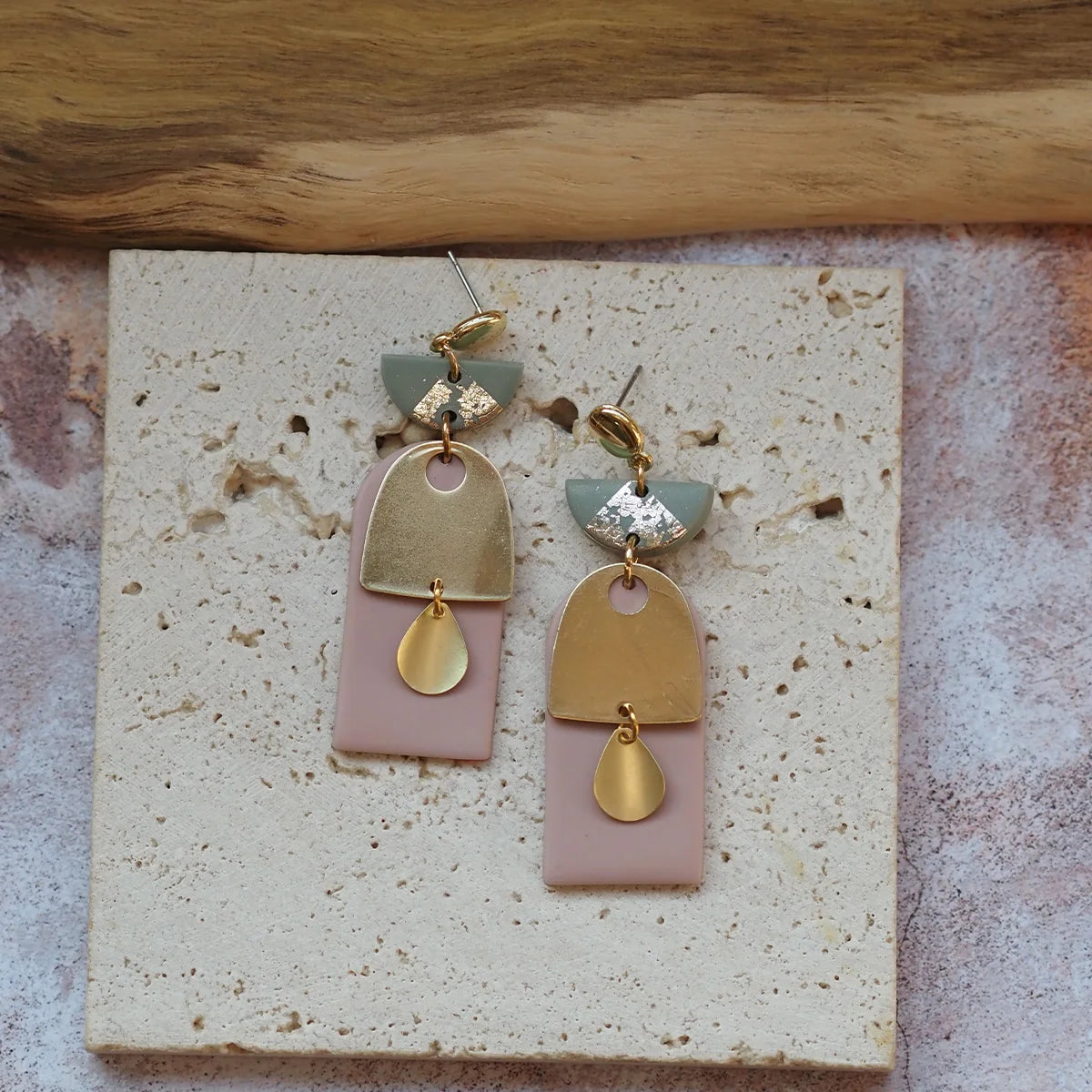Arch Pendant Polymer Clay Drop Earrings