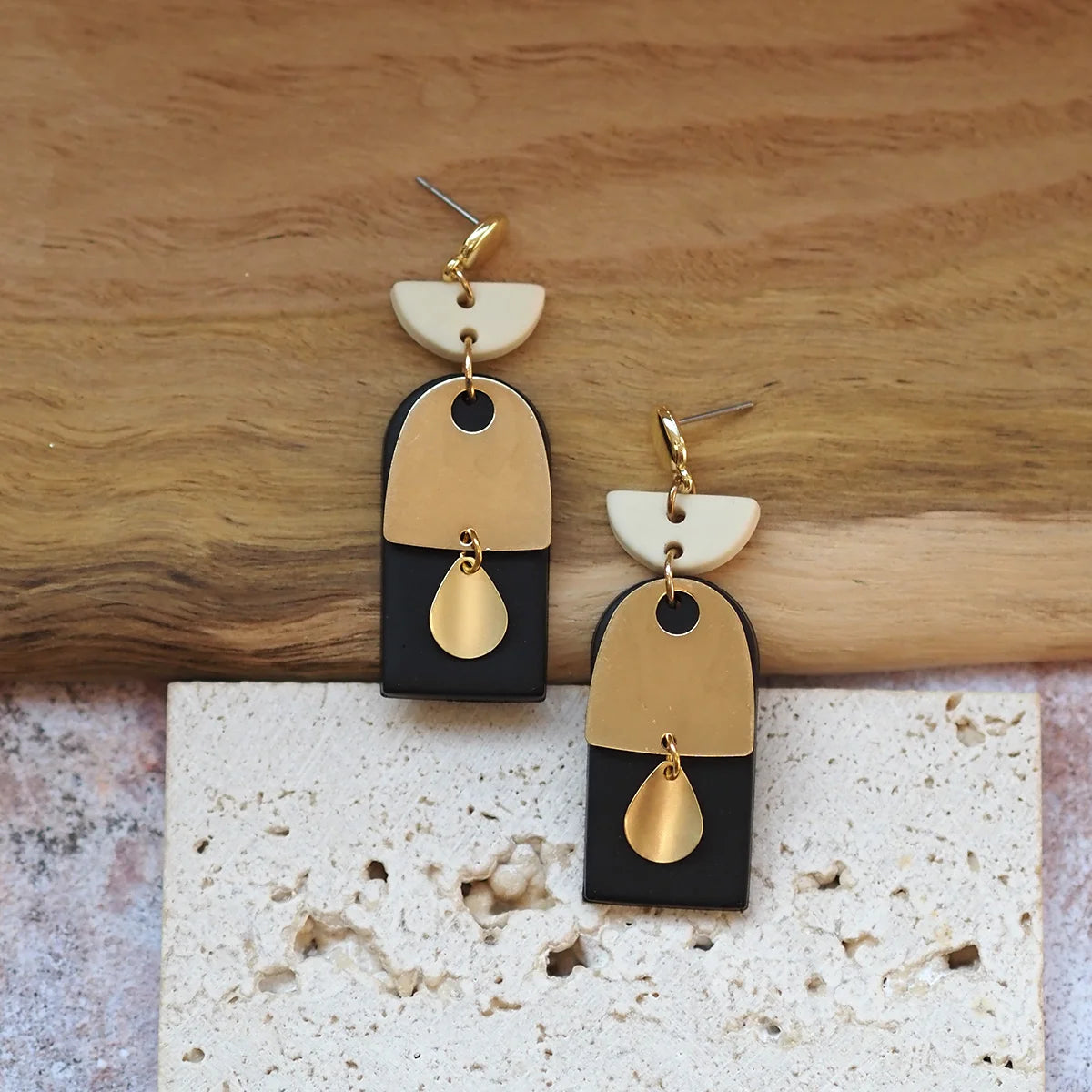 Arch Pendant Polymer Clay Drop Earrings