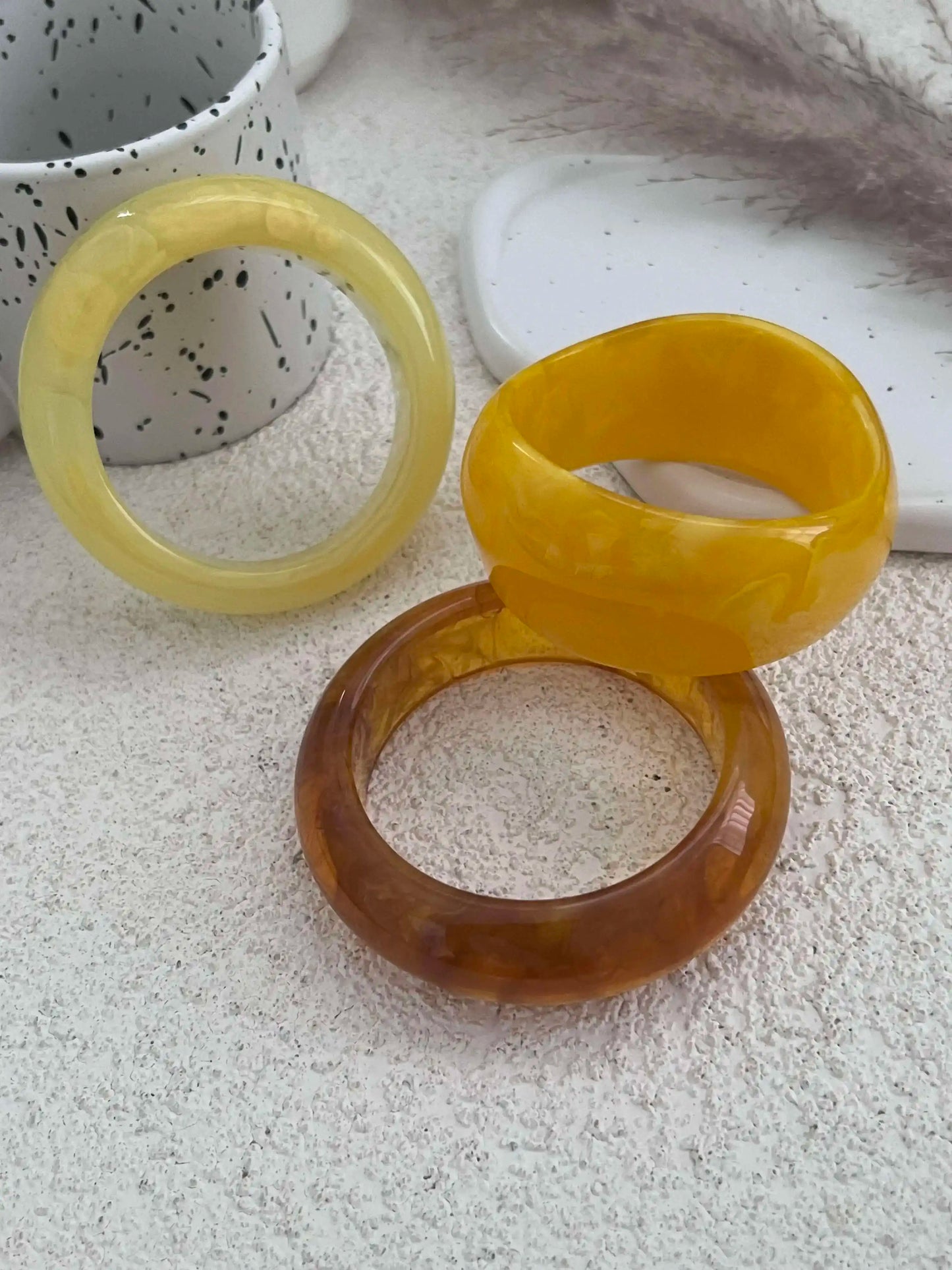 Yellow Resin Acrylic Bangles