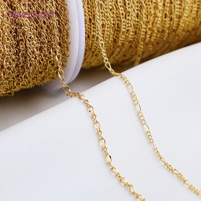 14K Gold Plated Oval Thin Chain Necklace
