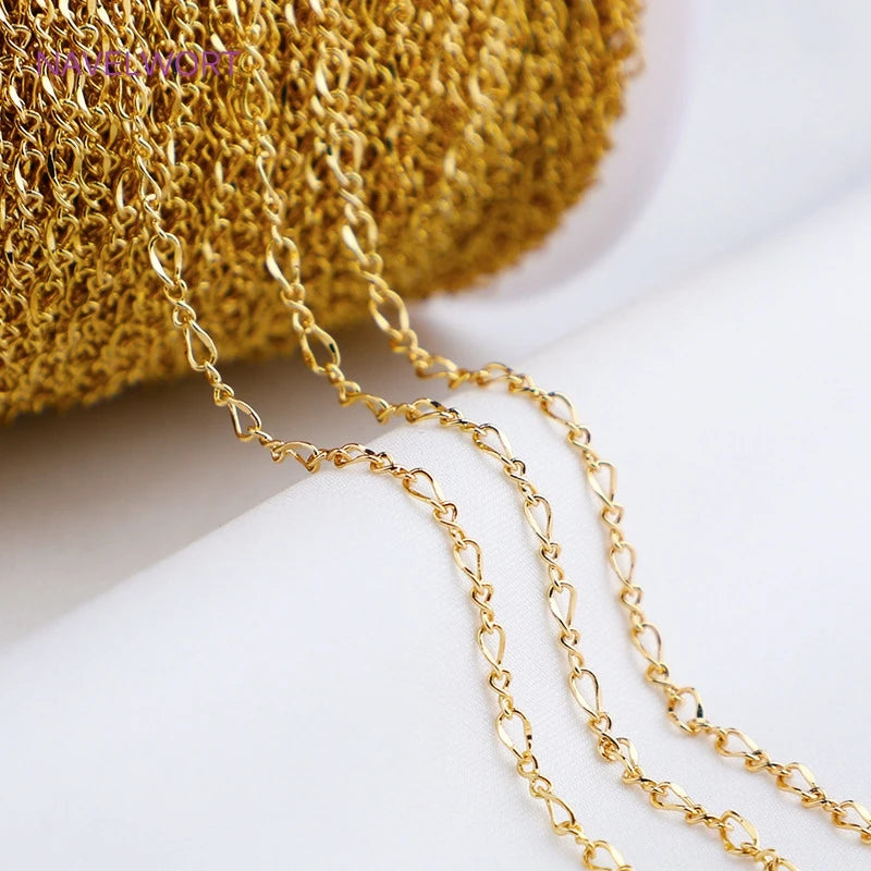 14K Gold Plated Oval Thin Chain Necklace