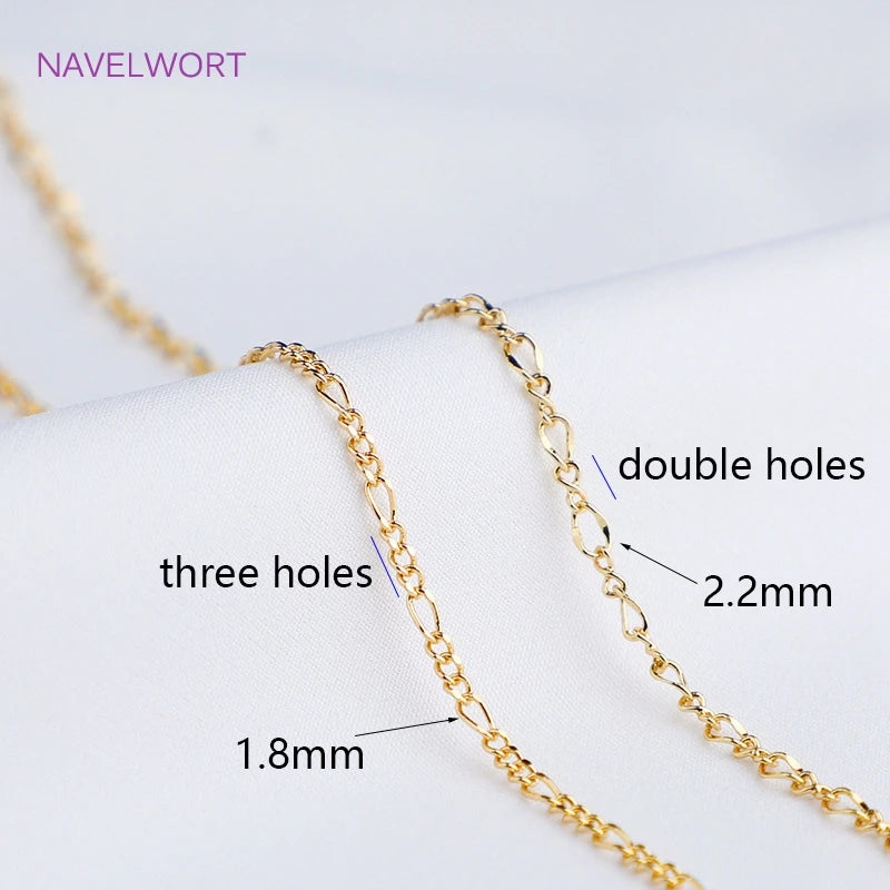 14K Gold Plated Oval Thin Chain Necklace