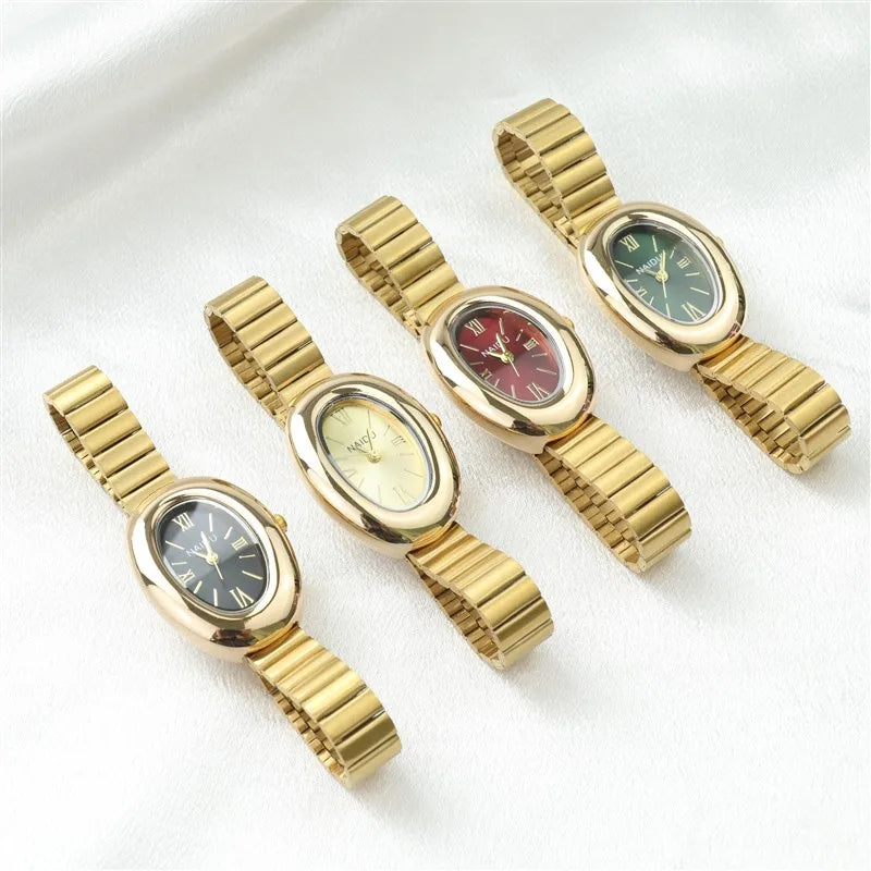 2025 New Oval Beautiful Ladies Watches for Women Girl Simple Leather and Stainless Steel bracelet acier inoxydables