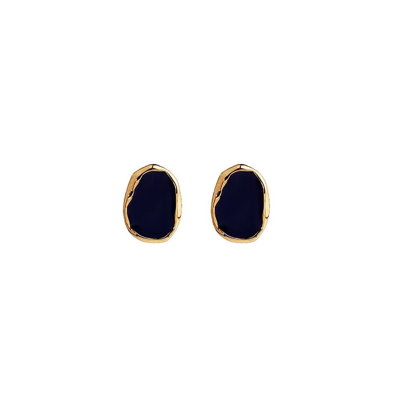 Black Color Bean Irregular Geometry Stud Earring for Women Korean Style Jewelry Brincos Wedding Girl Gift