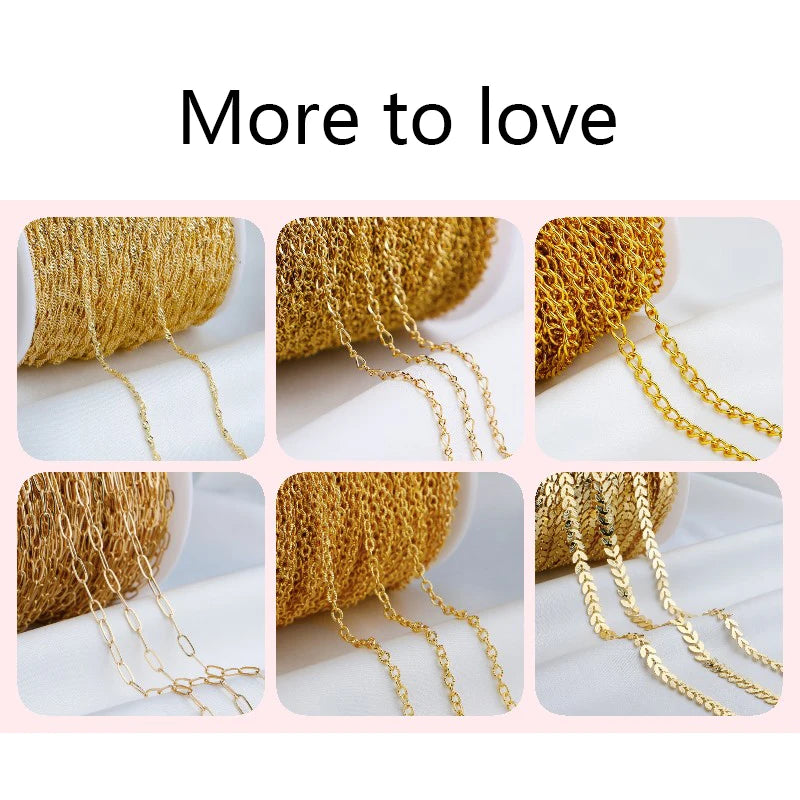 14K Gold Plated Oval Thin Chain Necklace