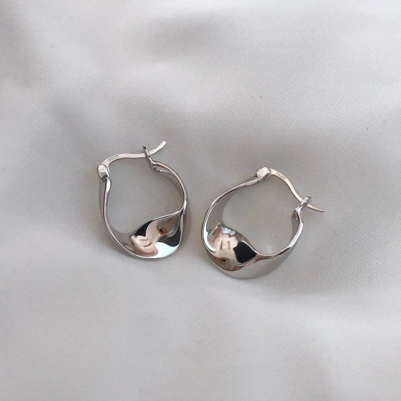925 Silver Needle HipHop Piercing Hoop Earrings for Women Girls Punk Ear Party Wedding Jewelry Gift eh114
