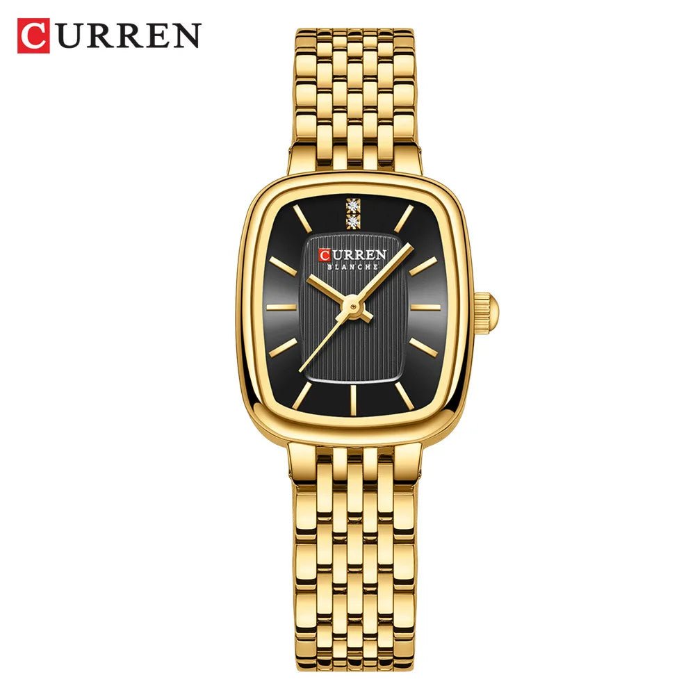 CURRN 9093 Luxury Women's New Square Quartz Watches Stainless Steel Ladies 3ATM Waterproof Wristwatch Original Watch for Women