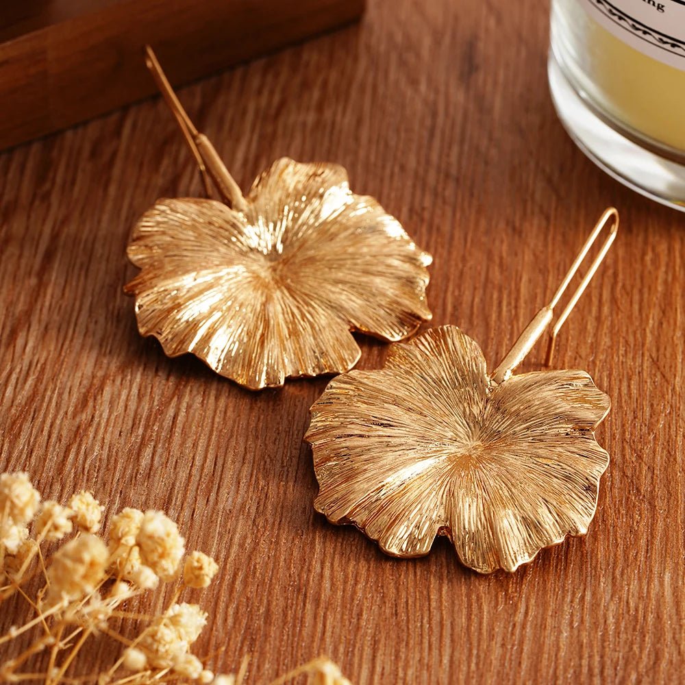 Stainless Steel Earrings Ginkgo Leaf Shape Female Earrings Unique Design Bohemian Style Banquet Wear Accessories