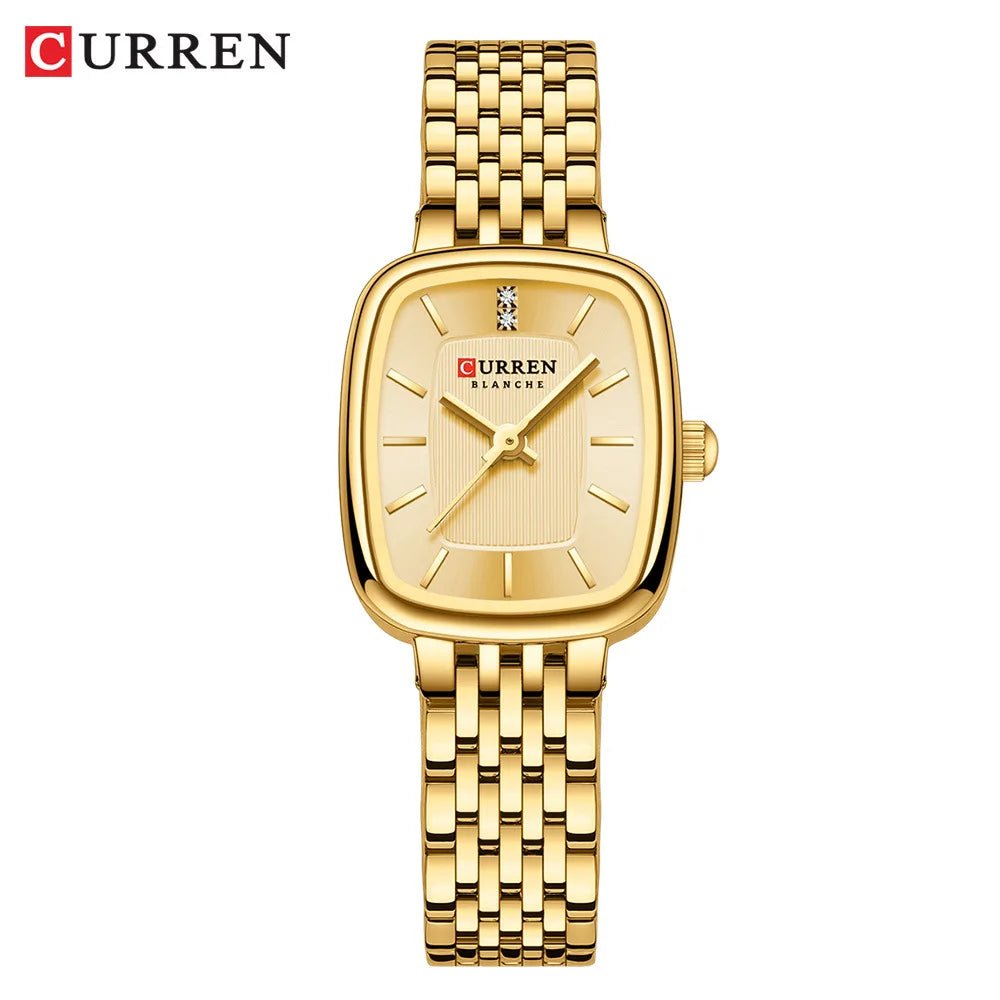 CURRN 9093 Luxury Women's New Square Quartz Watches Stainless Steel Ladies 3ATM Waterproof Wristwatch Original Watch for Women
