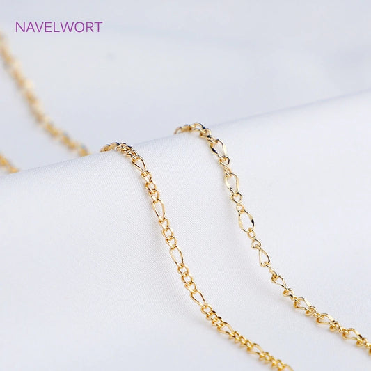 14K Gold Plated Oval Thin Chain Necklace