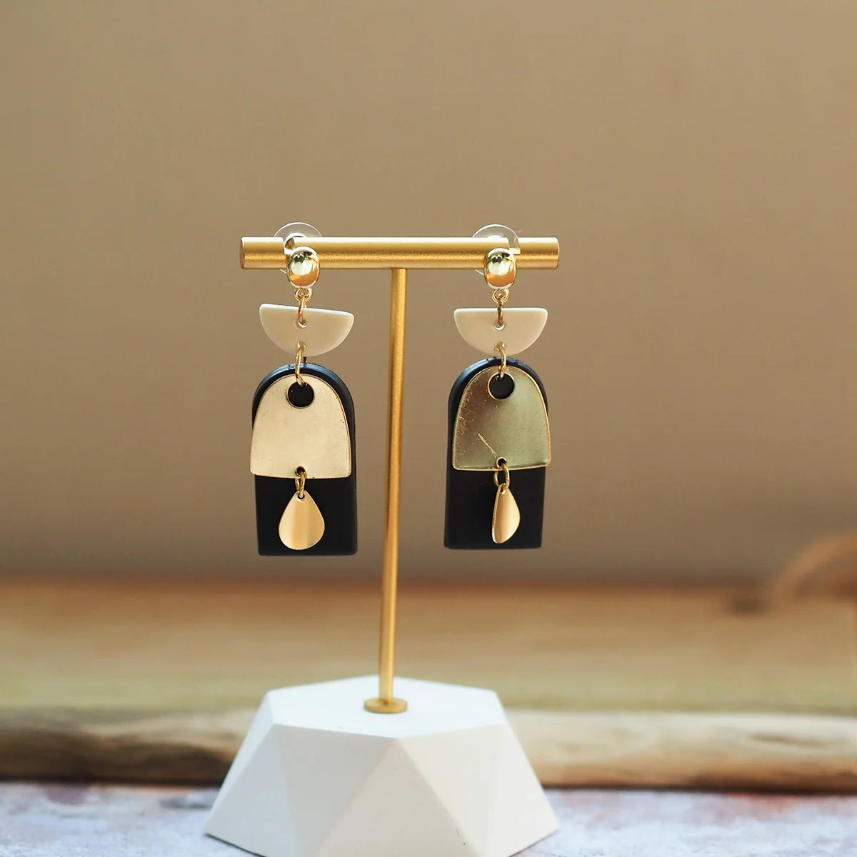 Arch Pendant Polymer Clay Drop Earrings