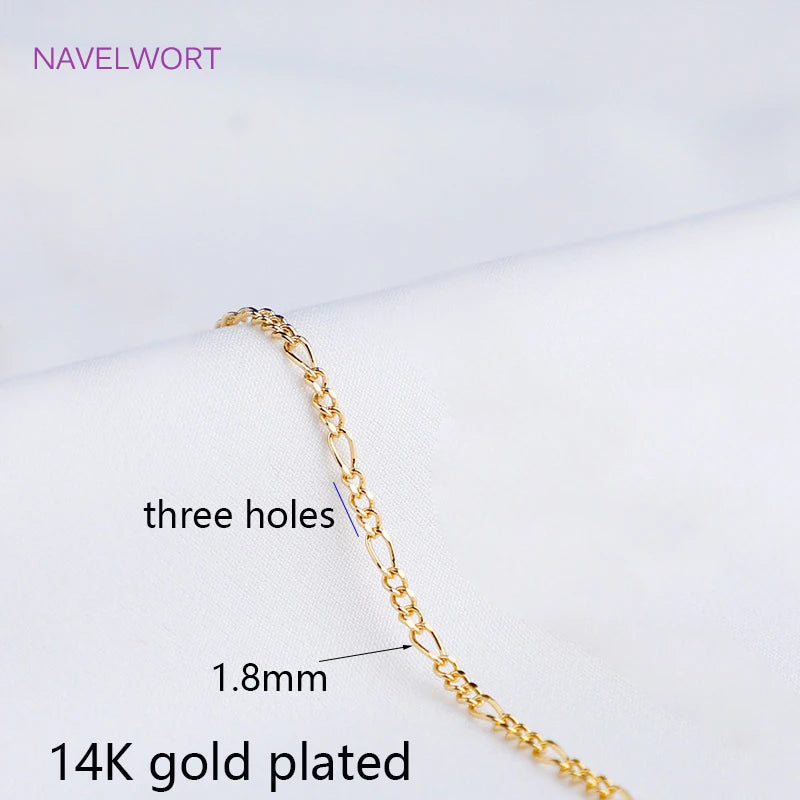 14K Gold Plated Oval Thin Chain Necklace