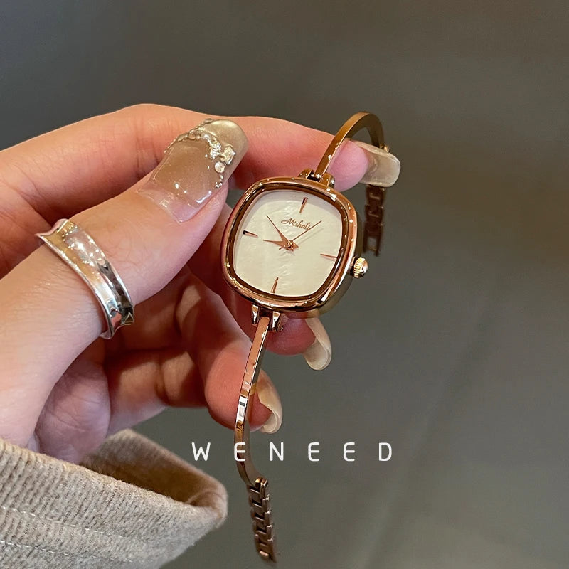 2025 New Ankela Red Watch for Women, Retro, High end, Light Luxury, Small niche Women's Red Bracelet Style Women's Watch