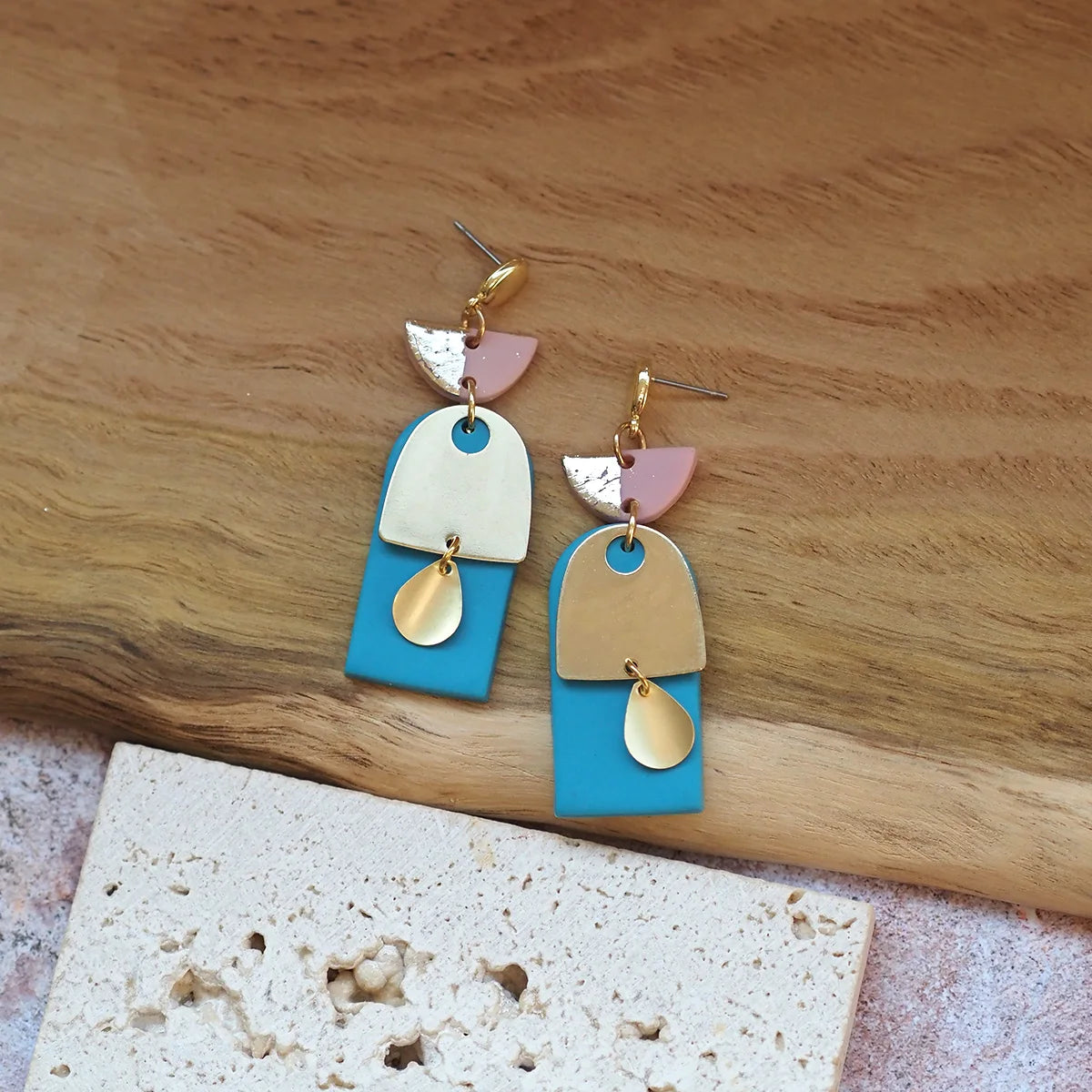 Arch Pendant Polymer Clay Drop Earrings