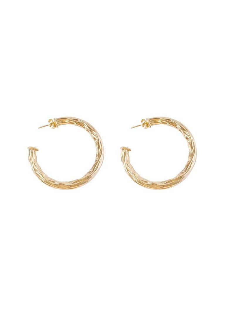 Medium Thick Hammered Hoops, Small, Medium or Large (K10-12)-1