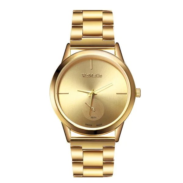 WoMaGe Women Watches Fashion Luxury Women Gold Watches Stainless Steel Quartz Watches Ladies Watches montre femme horloge dames