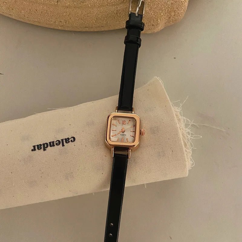 Small Square Dial Women Watch Thin Leather Strap Ladies Wristwatch Elegant Quartz Female Watches Casual Relogios Feminino Reloj