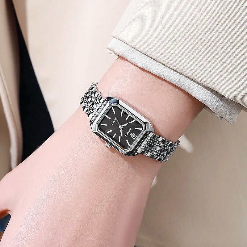 Brand Women Stainless Steel Strap Quartz Watch Square Dial Casual Fashion Wristwatch Reloj Mujer Montre Femme Relogio Feminino