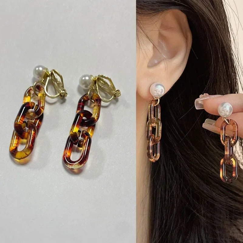 Brown Ear Clips Coffee (Clip ons)
