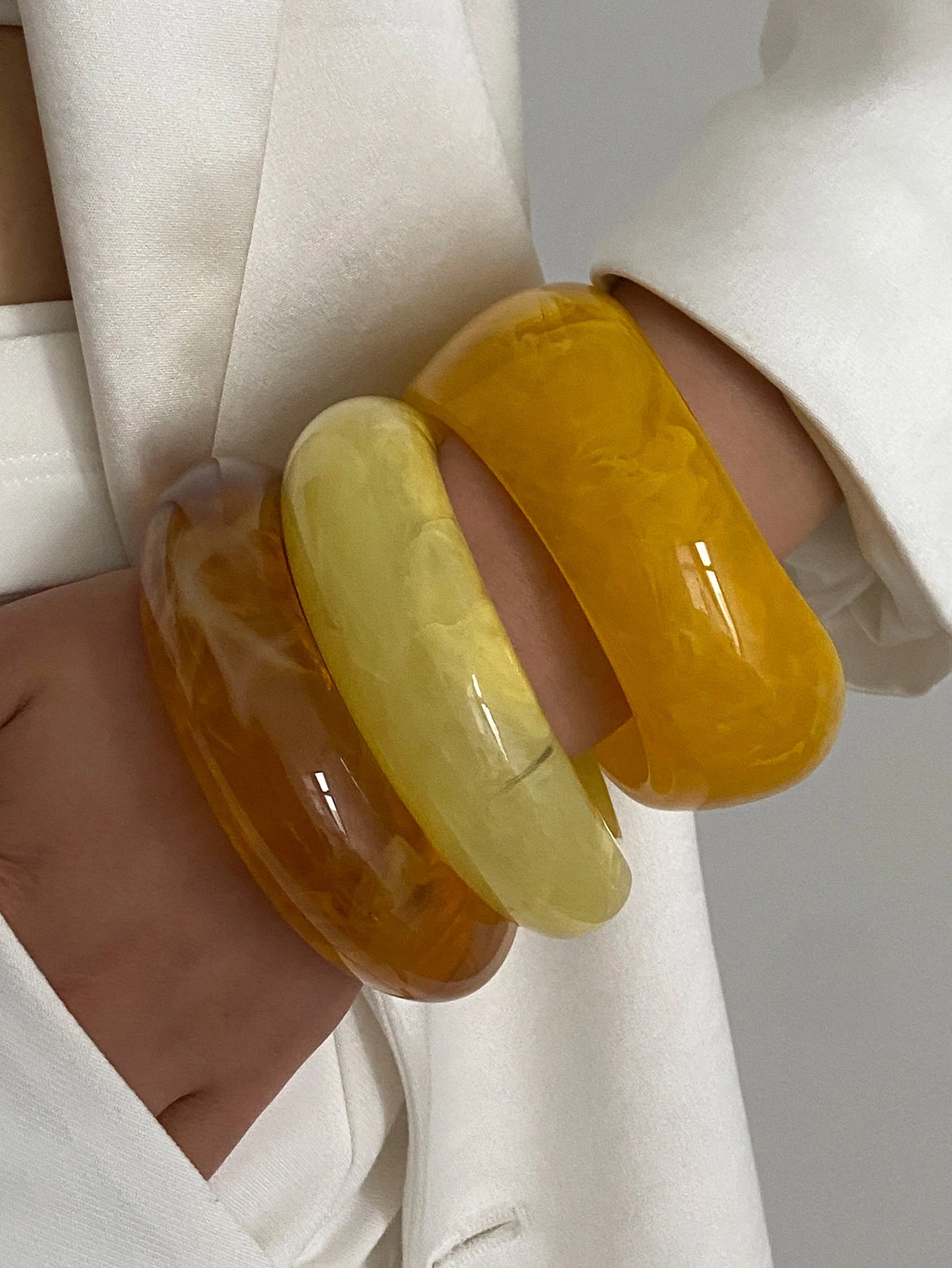 Yellow Resin Acrylic Bangles