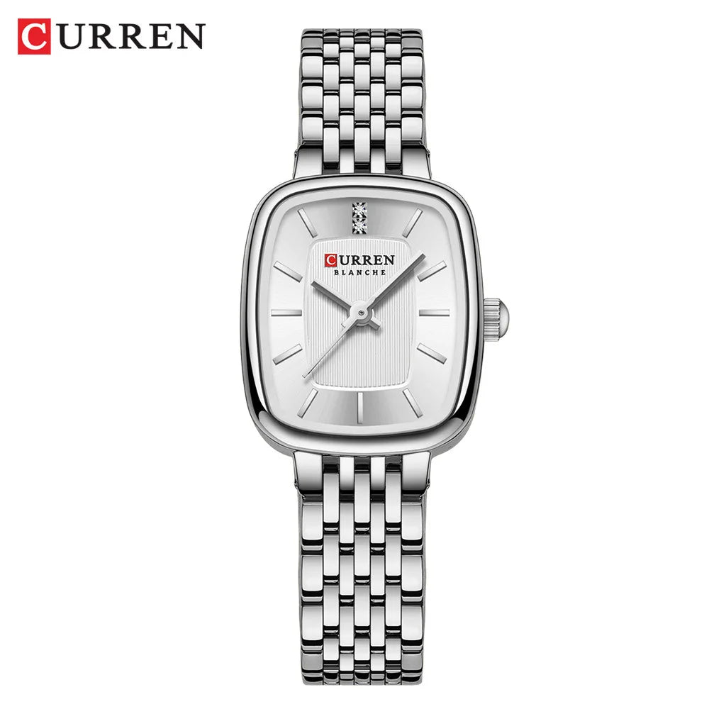 CURRN 9093 Luxury Women's New Square Quartz Watches Stainless Steel Ladies 3ATM Waterproof Wristwatch Original Watch for Women