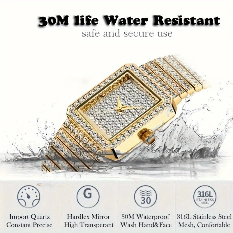Diamond Women Watches Gold Watch Ladies Wrist Watches Luxury Brand Rhinestone Womens Bracelet Watches Female Relogio Feminino