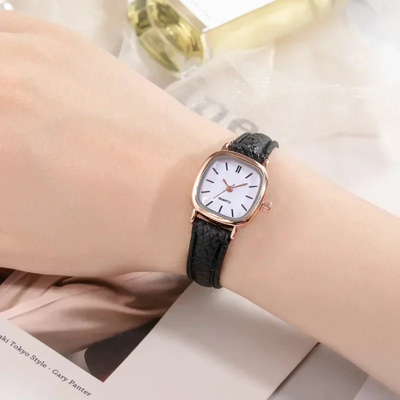 High Quality Ladies Casual Bracelet Watches Women's Simple Vintage Watches for Women Dial Wristwatch Leather Strap Wrist Watch