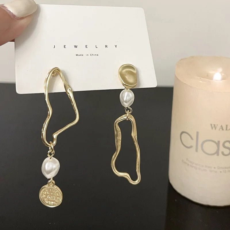 Silver Needle Pearl Earrings