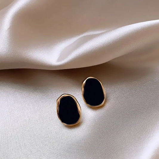 New Retro Simple Wine Red Black Resin Irregular Geometric Earrings French Elegant Fashion Exquisite Ear Wedding Jewelry Gift