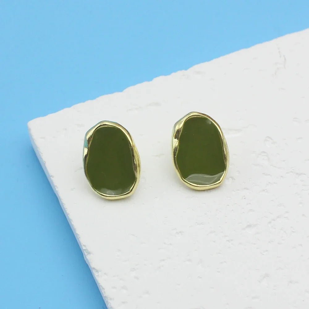 Black Color Bean Irregular Geometry Stud Earring for Women Korean Style Jewelry Brincos Wedding Girl Gift