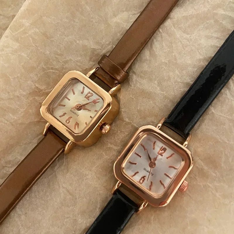 Small Square Dial Women Watch Thin Leather Strap Ladies Wristwatch Elegant Quartz Female Watches Casual Relogios Feminino Reloj
