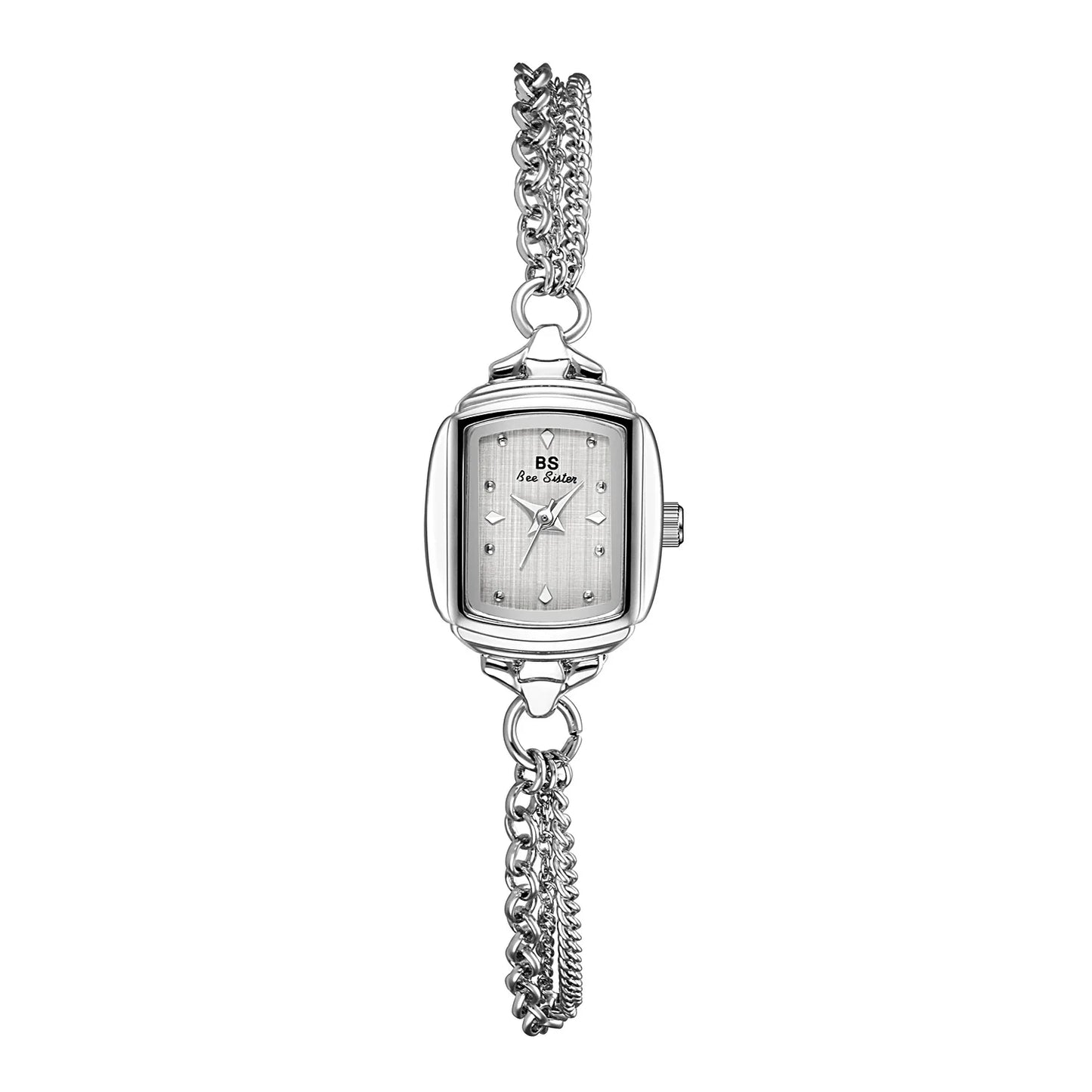 New Female Watches Simple Light Blue Bracelet Small Watch For Women Original Silver Quartz Clock Gift