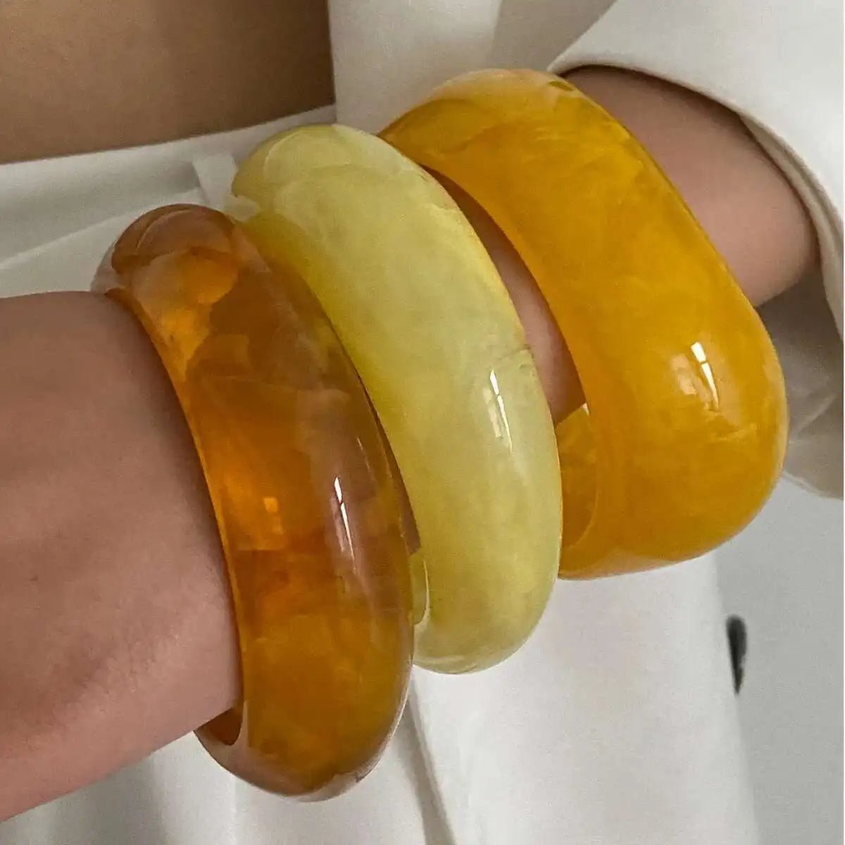 Yellow Resin Acrylic Bangles