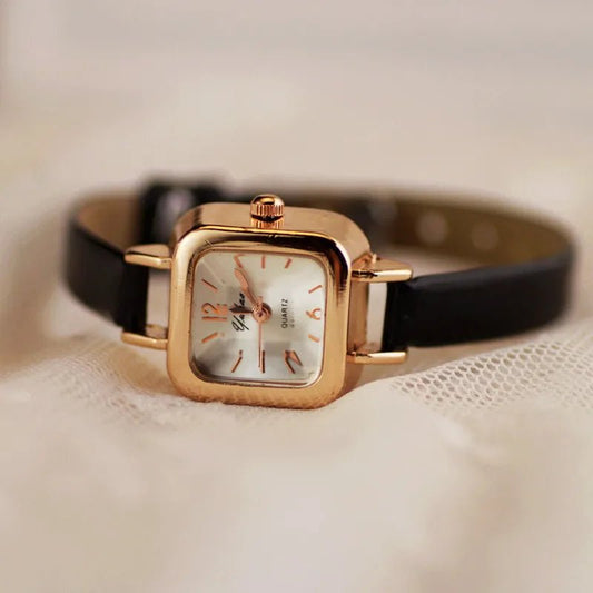 Small Square Dial Women Watch Thin Leather Strap Ladies Wristwatch Elegant Quartz Female Watches Casual Relogios Feminino Reloj