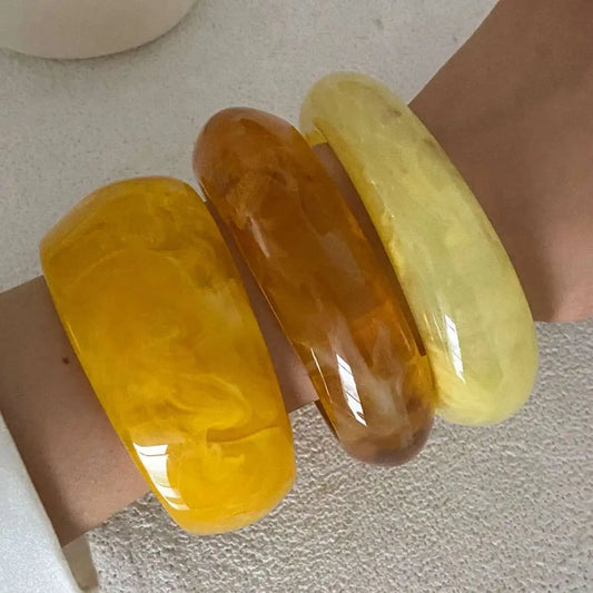 Yellow Resin Acrylic Bangles