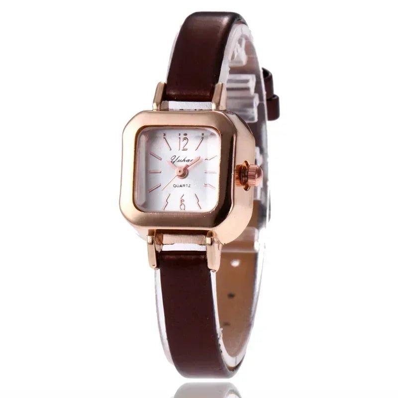 Small Square Dial Women Watch Thin Leather Strap Ladies Wristwatch Elegant Quartz Female Watches Casual Relogios Feminino Reloj