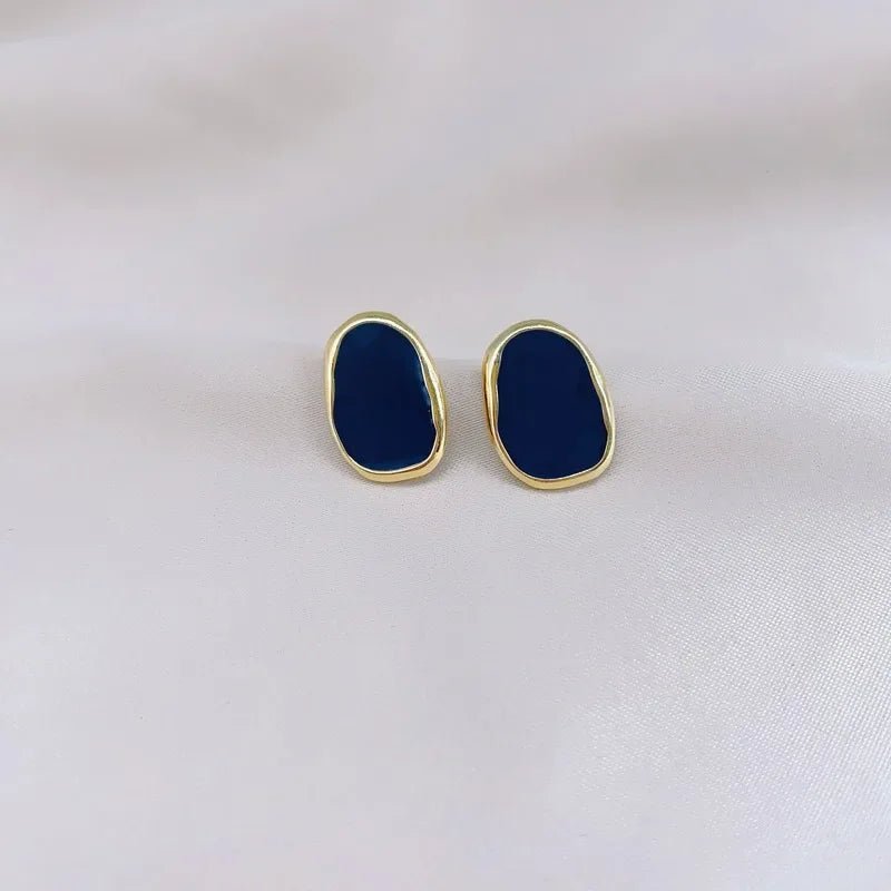 Black Color Bean Irregular Geometry Stud Earring for Women Korean Style Jewelry Brincos Wedding Girl Gift