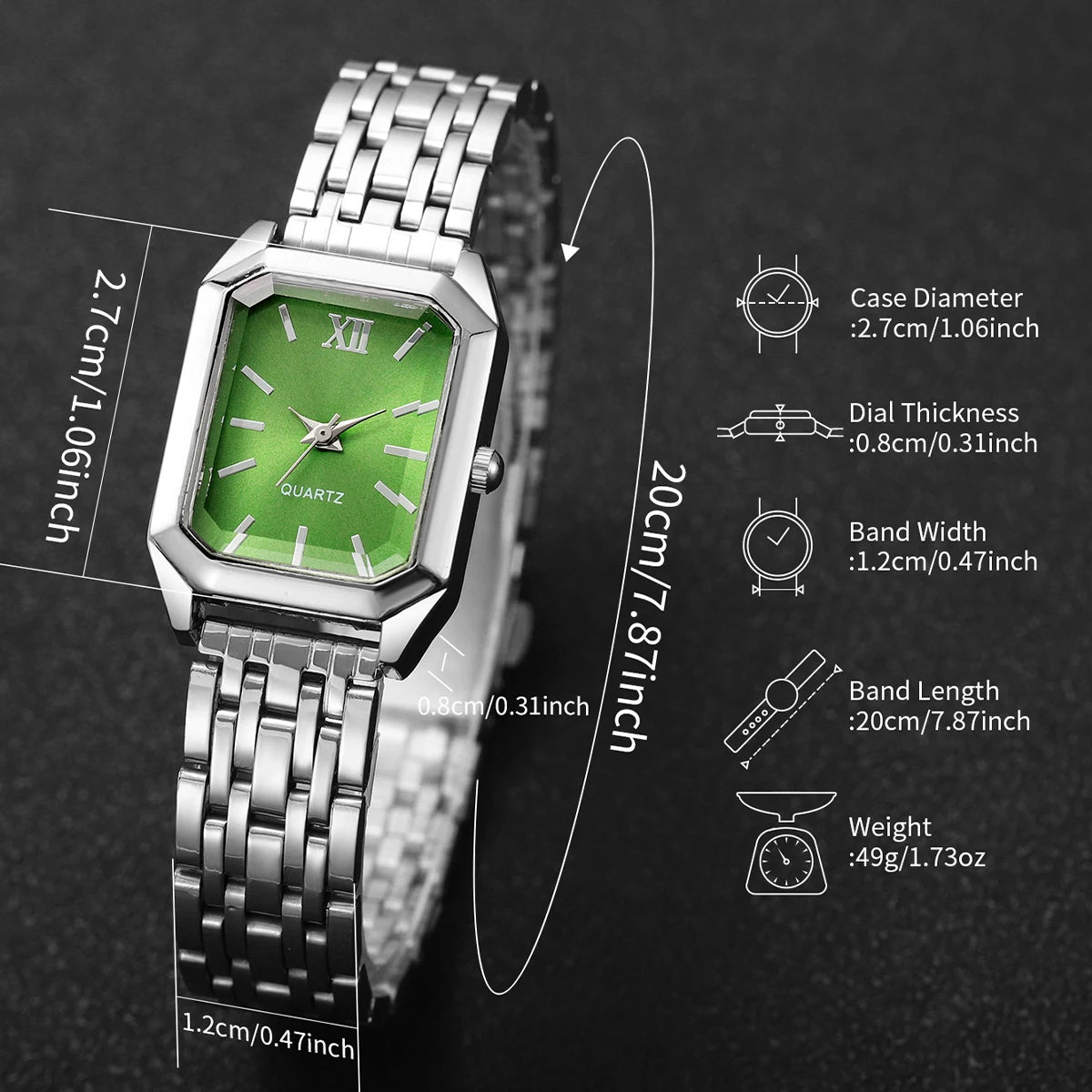 Fashion Rectangle Women Quartz Wristwatch Casual Ladies  Watches Girls Clock Reloj Mujer(Without Box)