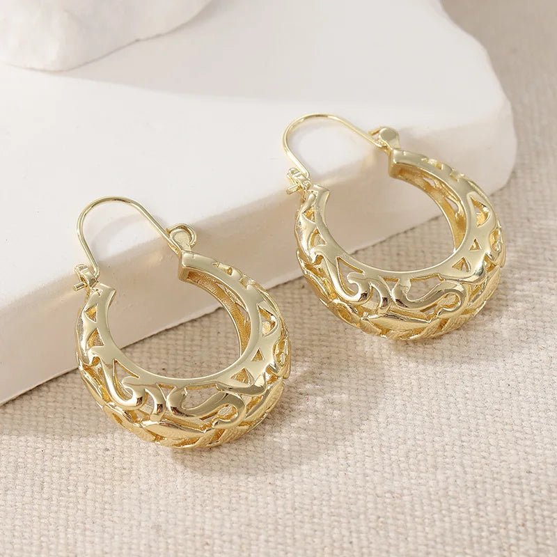 Vintage hand carved earrings, multifunctional jewelry accessories for women's daily casual wear, perfect holiday gifts