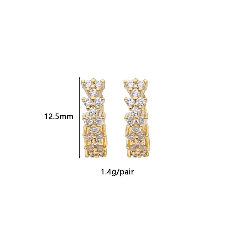 Gold Plated Hoop Earrings Leaf Piercings