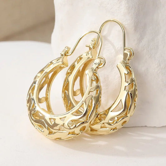Vintage hand carved earrings, multifunctional jewelry accessories for women's daily casual wear, perfect holiday gifts